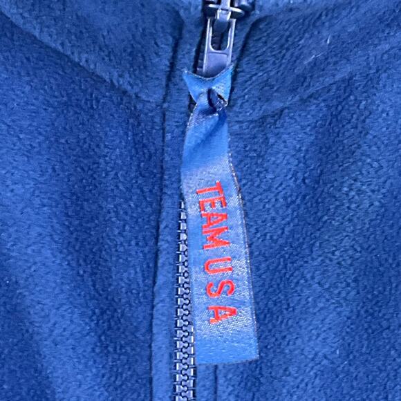 USA Olympic Official Fleece Vest Royal Blue Embroidered Rainbow Ring Logo sz XXL - Picture 3 of 9